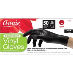 Vinyl Gloves 50ct X-Large - Annie Vinyl Gloves (50ct) Large black