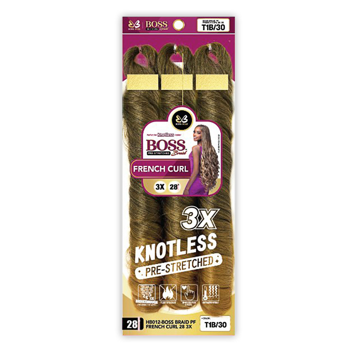 Bobbi Boss PF French Curl 28 inch Crochet Braiding Hair 1B