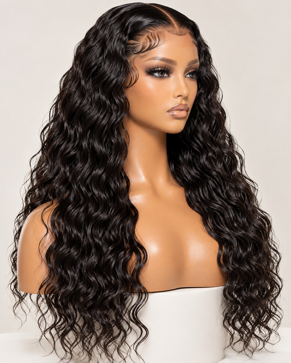 Water Wave wig styled illustration featuring loose flowing waves
