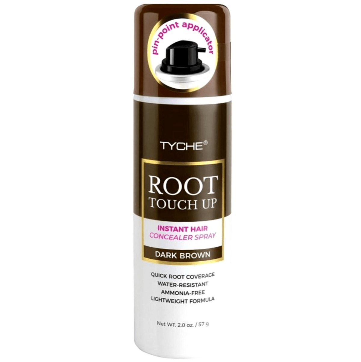 Tyche Root Touch Up Instant Hair Concealer Spray Dark Brown 2 oz