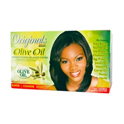 Originals by Africa's Best Olive Oil Hair Relaxer Kit, No Lye Super / Coarse System, Conditions and Moisturizes for Healthier Looking, Softer, Silkier