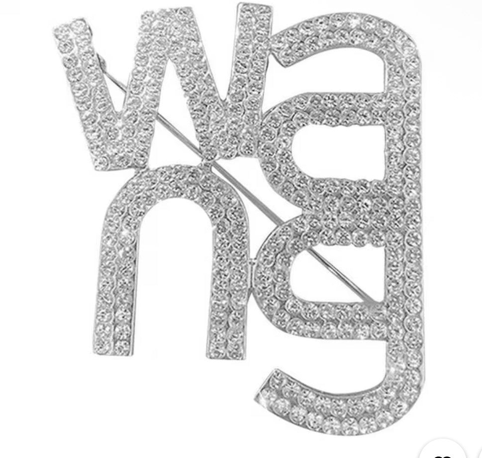 Rhinestone Wang Sign Charm