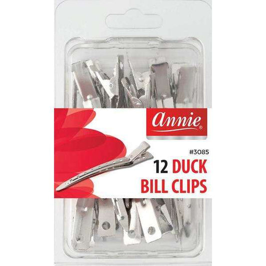 Annie Duck Bill Metal Hair Clips 12ct Silver