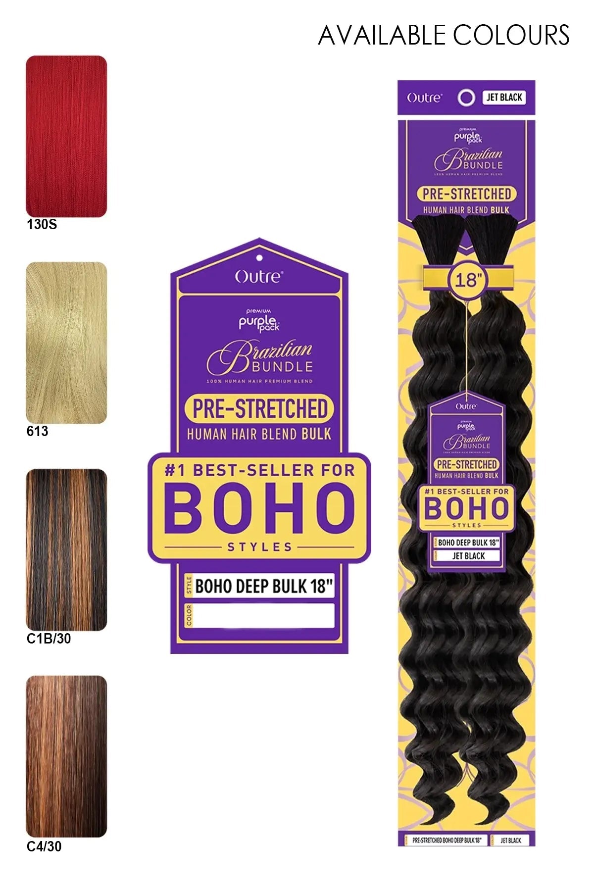 Outre Purple Pack Brazilian Boho Deep Bulk 18 inch Color 2