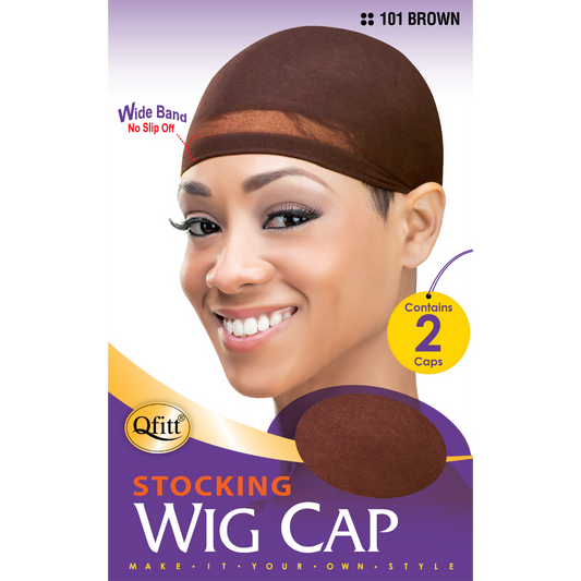 Qfitt Stocking Wig Cap 2 Caps Brown