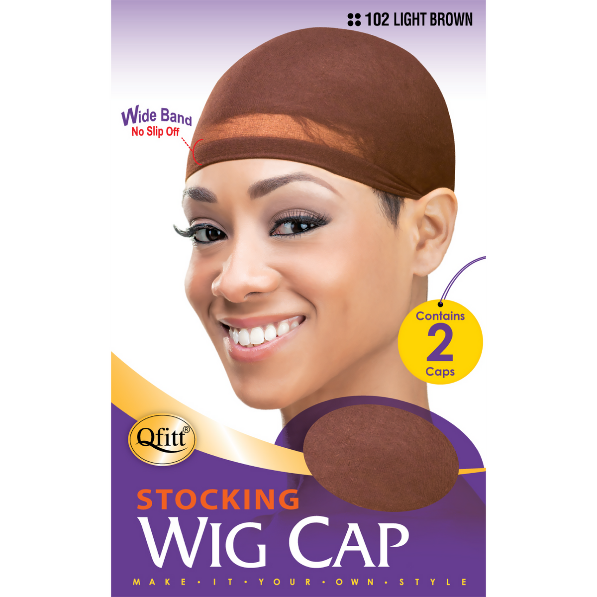Qfitt Stocking Wig Cap Light Brown #102