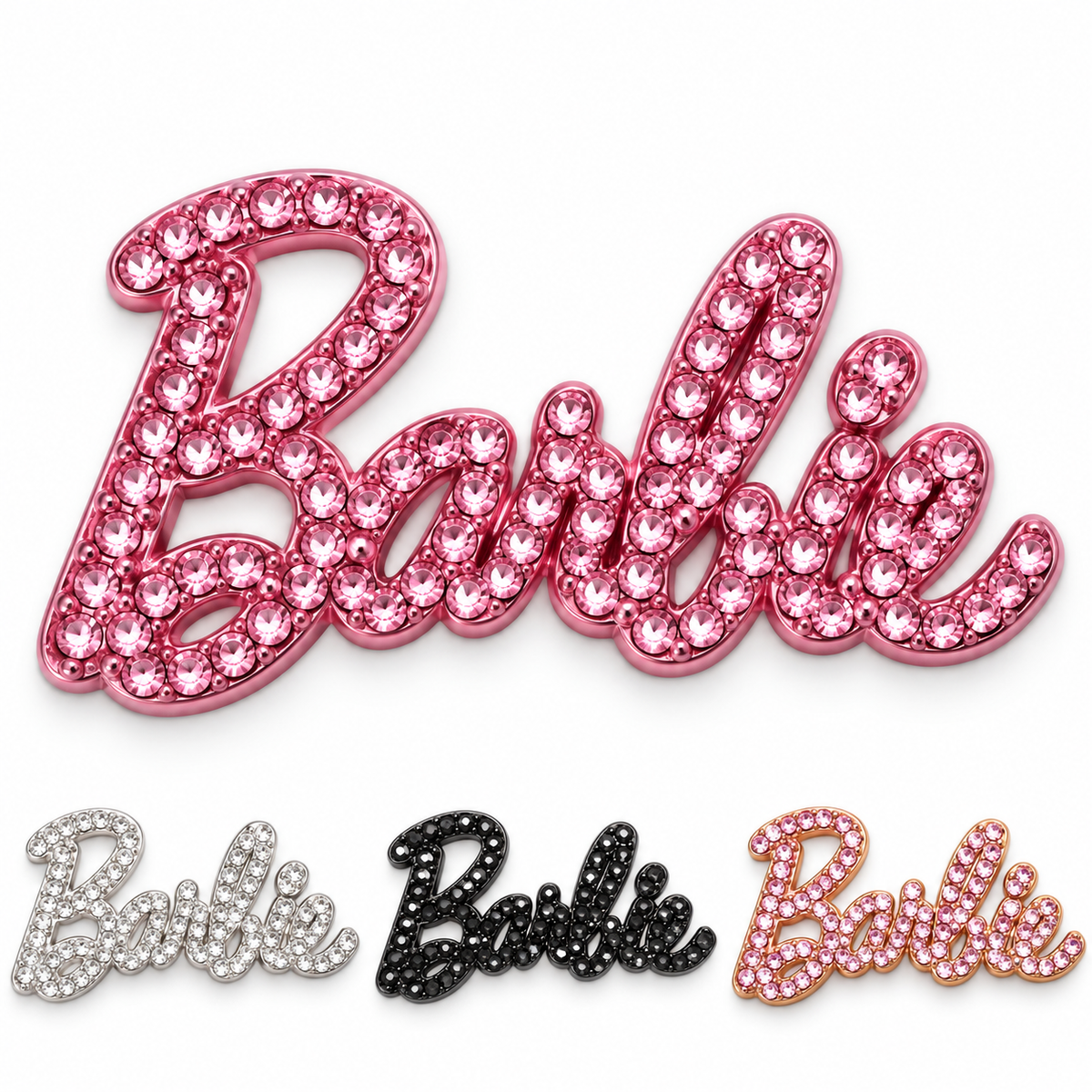 Barbie Script Rhinestone Charm