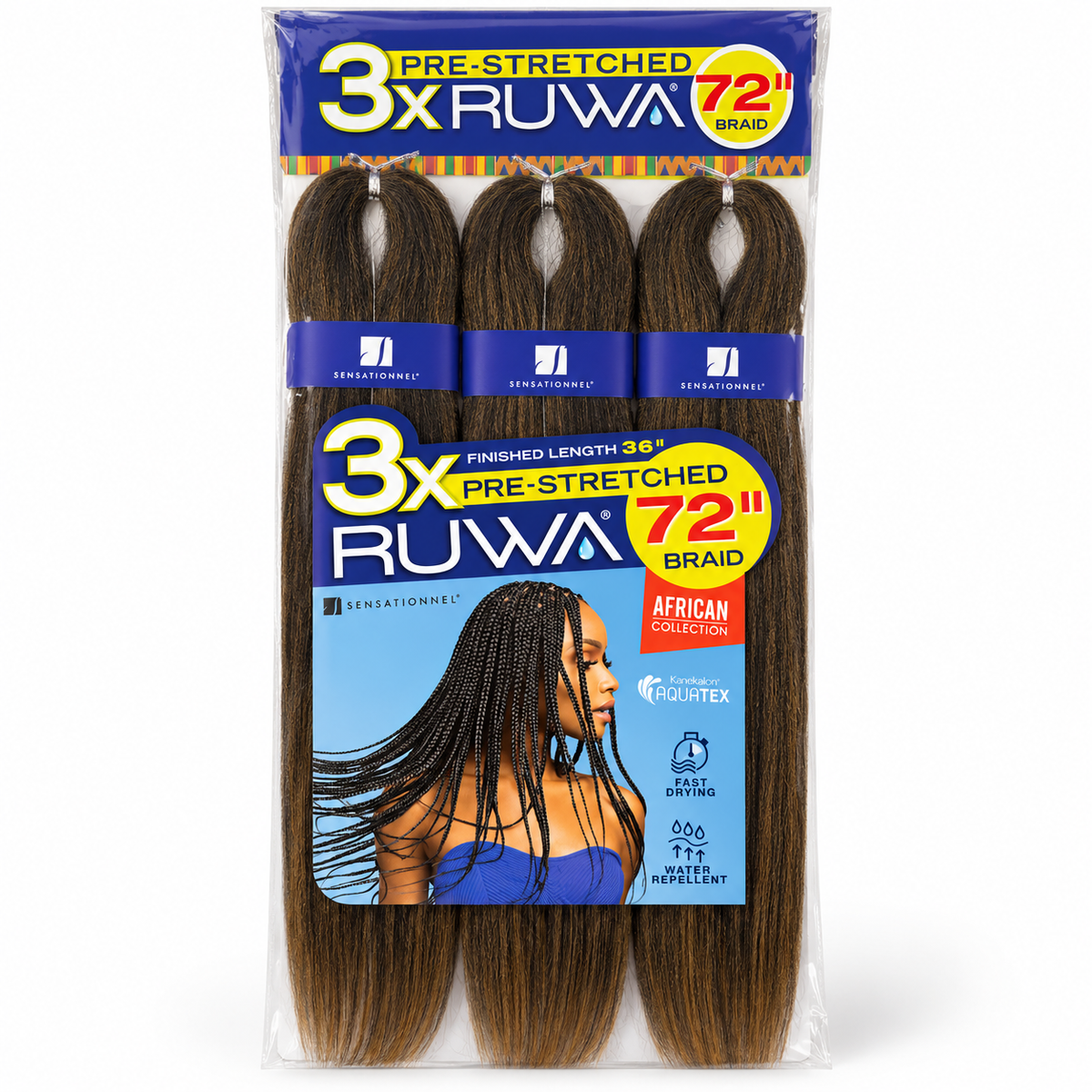 Sensationnel RUWA 3X Pre-Stretched Braid 72 inch 1B/27
