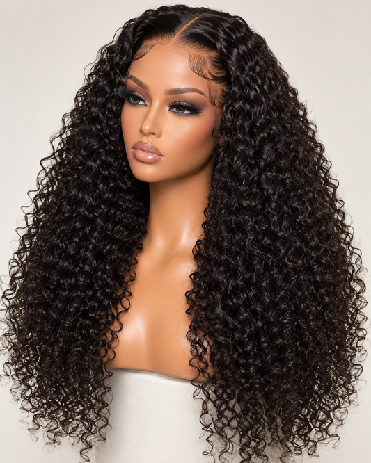 Burmese Curly wig styled illustration featuring tighter springy curls