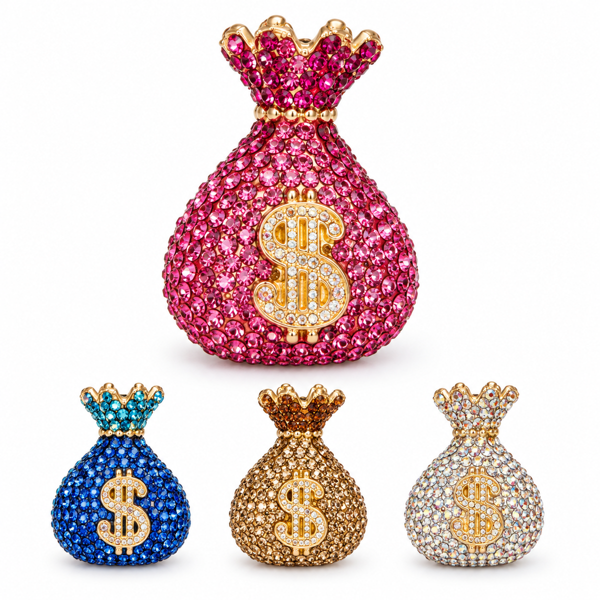 Money bag rhinestone charm